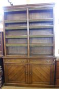 A Victorian Aesthetic style Bookcase Cabinet, the top section fitted with eight adjustable shelves
