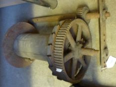 A heavy cast metal Winding Cog for a Turret Clock Winding Mechanism, length 16 ½”