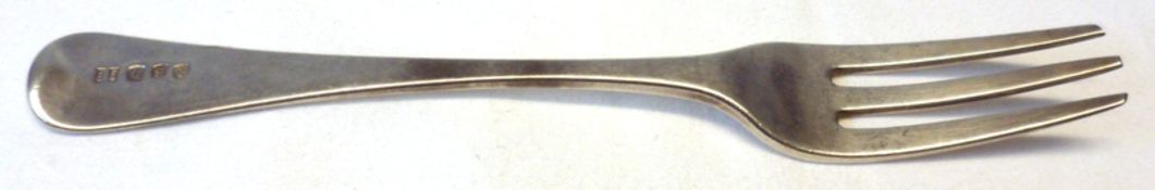 A rare early 19th Century Scottish Provincial three prong Fork, 6 ¾” long, Hanoverian pattern,