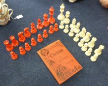 Boxed set of late victorian chessmen in staunton patten