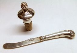 A Mixed Lot: An Edward VII Butter Knife with pistol grip handle, 6 ½” long, Sheffield 1908 and a
