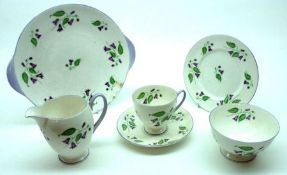 A Shelley Campanula Tea Service comprising: Six Cups, six Saucers, six 6 ½” Side Plates and a