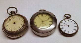 A packet of Continental white metal cased Pocket Watch and Fob Watch and a further metal cased