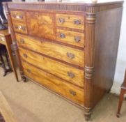 A 19th Century Mahogany Secretaire Chest, fitted with three-quarter width Secretaire drawer with