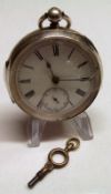 The last quarter of the 19th Century Silver cased key wind open faced Pocket Watch, the fusee
