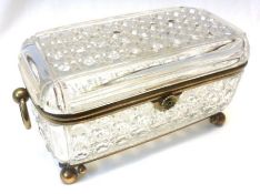 An early 20th Century large Lead Crystal and gilt metal mounted Casket of rectangular form,