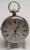 A last quarter of the 19th Century Silver cased Open faced Pocket Watch with key wind, the fusee