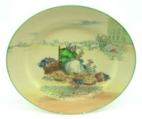 A Doulton Series Ware Plate, decorated with an Old Woman Flower Seller, 10” diam