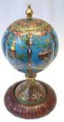 A fine and heavy Chinese Cloisonné enamelled Jar and Cover of lobed globular form, decorated with