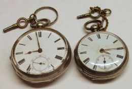 A packet of late Victorian Silver cased Pocket Watch, Birmingham 1881, a further smaller example,
