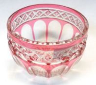 A Lead Crystal Glass Finger Bowl, the rim facetted with a hobnail cut panel, and with a star cut