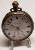 A second quarter of the 20th Century hallmarked Silver cased open faced Pocket Watch with button