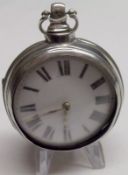 A third quarter of the 19th Century Silver paired cased Pocket Watch, the verge movement