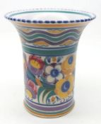 A Poole Pottery flared Vase, decorated typically in floral and abstract designs, predominantly