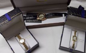 Two modern cased Gold plated Sekonda Ladies Wristwatches, original packaging together with a Gents