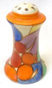A Clarice Cliff Pepperette of waisted circular form, decorated with the “Berries” pattern, (minor