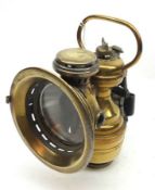 A small Vintage Brass Carbide Lantern by Powell and Hanmer of Birmingham, 7 ½” high