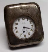 A first quarter of the 20th Century Goliath Nickel cased Travelling Watch with button wind, luminous