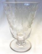 A 19th Century large Glass Goblet, the tapering circular bowl raised on a single knopped stem and