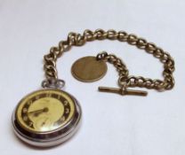 An early/mid 20th Century Ingersol Ltd Chromium plated Pocket Watch, “Triumph”, mounted on a