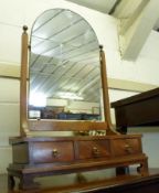 A late 19th/early 20th Century Mahogany Dressing Table Mirror, the adjustable mirror on an H-