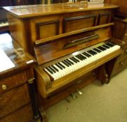 A 20th Century Upright Overstrung Mahogany Cased Piano, Wagner Model, 48” wide