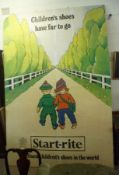 A large Vintage Adverting Hoarding for Start-Rite, decorated with two children walking hand in