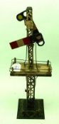 Hornby O Gauge Tinplate Signal, mounted on platform base, height 15”