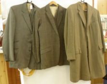 Two mid-20th Century Gentleman’s Suits comprising: grey herringbone Tweed, interior label for