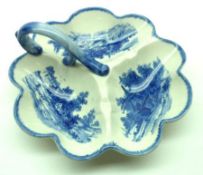A Doulton Burslem “Norfolk” pattern Three Segment Hors D’Oeuvres Dish with handle, typically