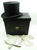 A Gents Black Silk Top Hat with interior label Thos. Townend & Co, 16 & 18 Lime Street, London,