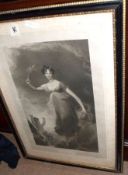 A 19th Century Framed Engraving, Lady Leicester, 20” wide, in gilt and ebonised frame