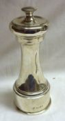 An Elizabeth II Silver-encased Capstan Pepper Grinder, 6” tall, London 1969