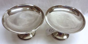 A pair of George V pedestal Bon Bon Dishes of slightly dished circular form, to a trumpet foot, 4”