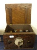 A Vintage Oak Cased Valve Receiver Box