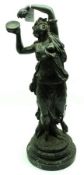 A Bronze Study, after Clodion (possibly after), signed Bronze Study of a young maiden holding