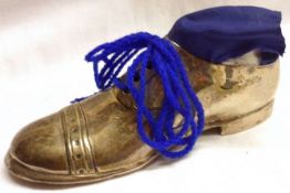 A George V Pin Cushion modelled as a Gentleman’s Shoe (lacking original stuffing and laces, minor