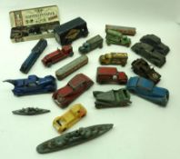 A box containing a small quantity of Vintage Die-Cast Vehicles to include Timpo Smiths Crisps Lorry,