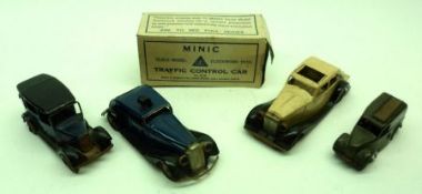 Four Tri-ang Minic Vehicles to include: Traffic Control Car No 29M (original box), Post Office