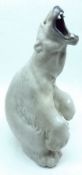 A Royal Copenhagen Model of a growling polar bear, 13” high