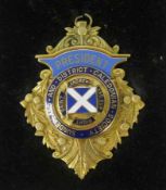 Sunderland and District Caledonian Society 9ct Gold and Enamel President’s Jewel, cased