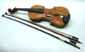 A 20th Century Violin with interior label Antonius Stradivarius Cremmienfis Facrebat Anno 17, with