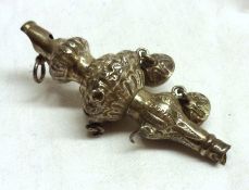 A Victorian period Childs Whistle/Rattle/Teether, (two remaining bells only, lacking teething