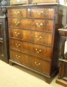 A 19th Century Mahogany Five Drawer Chest of two short and three long drawers, with brass swan