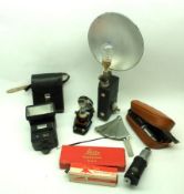 A small quantity of assorted Camera Flashes, to include: Burvin Synchroniser, Boxed Extension