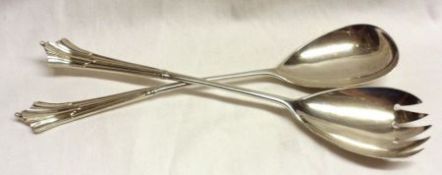 A good pair of late Victorian Albany pattern Salad Servers, 7 ½” long, London 1897, makers MD & SNS,