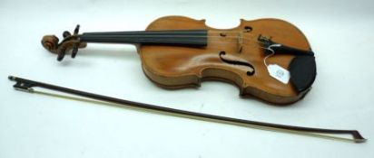 A 20th Century Violin with interior label Antonius Stradivarius Cremmienfis Facrebat Anno 17, with