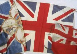 Edwardian period Royalty Patriotic Printed Cotton Panel, portraits Edward VII, Queen Alexandra,