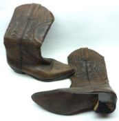 A Vintage Pair of Gents Brown Leather Western/Cowboy Boots