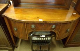 A 19th Century Mahogany Bow Front Sideboard, fitted with central narrow drawer and two deep (